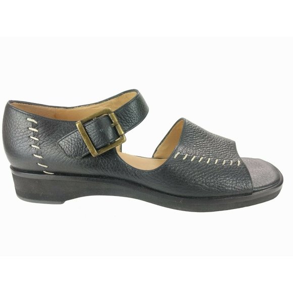 Orvis Womens Sz 7.5 B Black Open toe Sandal Pebble - Picture 1 of 9